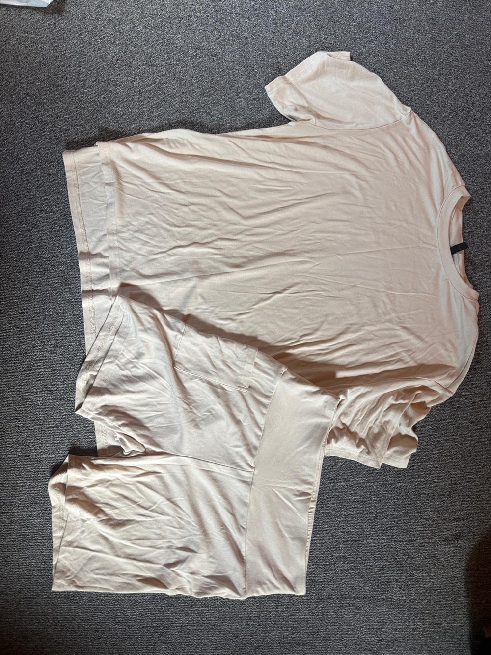 Women's Soft Lounge Tee & Biker Short Set - Cream